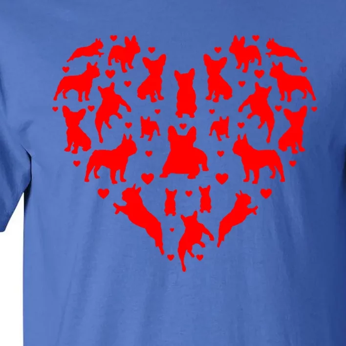 French Bulldogs Hearts Love Dog Lover Valentines Day Gift Tall T-Shirt