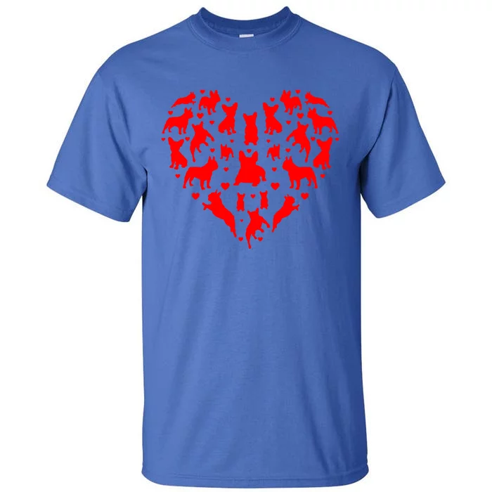 French Bulldogs Hearts Love Dog Lover Valentines Day Gift Tall T-Shirt