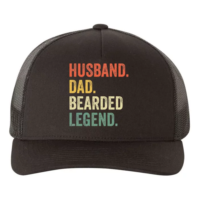 Funny Bearded Husband Dad Beard Legend Vintage Yupoong Adult 5-Panel Trucker Hat