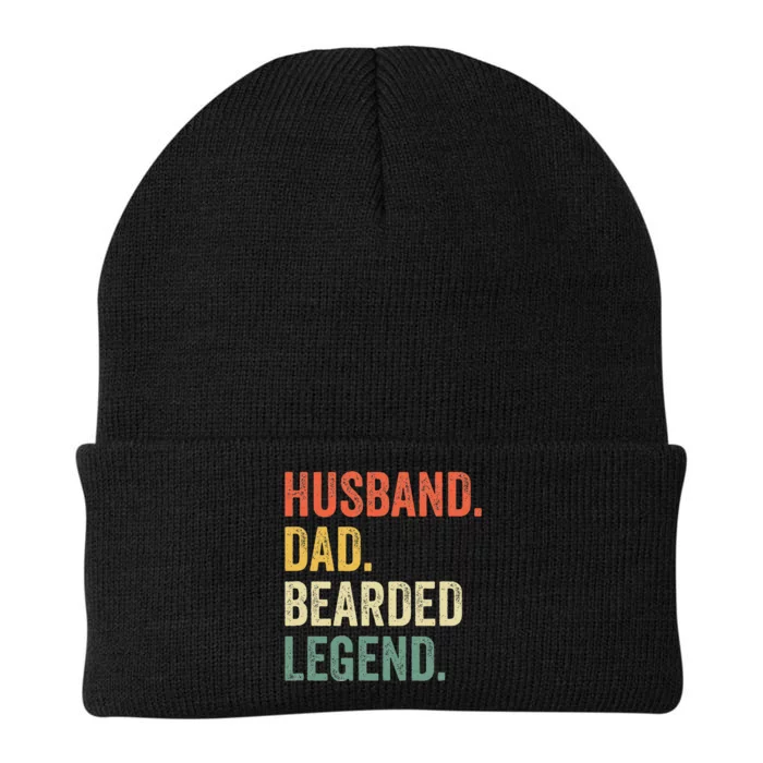 Funny Bearded Husband Dad Beard Legend Vintage Knit Cap Winter Beanie