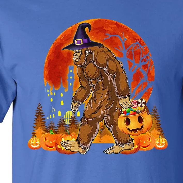 Funny Bigfoot Halloween Pumpkin And Candy Gift Tall T-Shirt