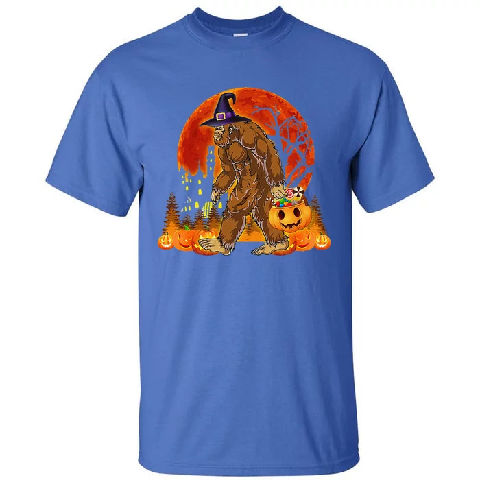 Funny Bigfoot Halloween Pumpkin And Candy Gift Tall T-Shirt