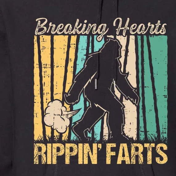 Funny Breaking Hearts Ripping Farts Sasquatch Bigfoot Premium Hoodie