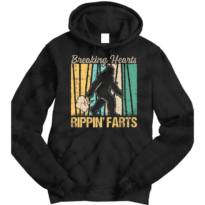 Funny Breaking Hearts Ripping Farts Sasquatch Bigfoot Tie Dye Hoodie