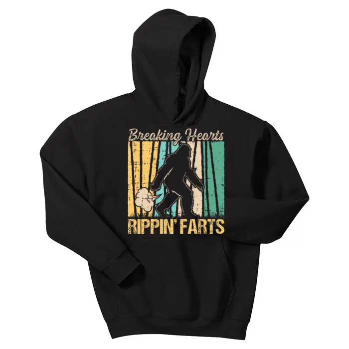 Funny Breaking Hearts Ripping Farts Sasquatch Bigfoot Kids Hoodie