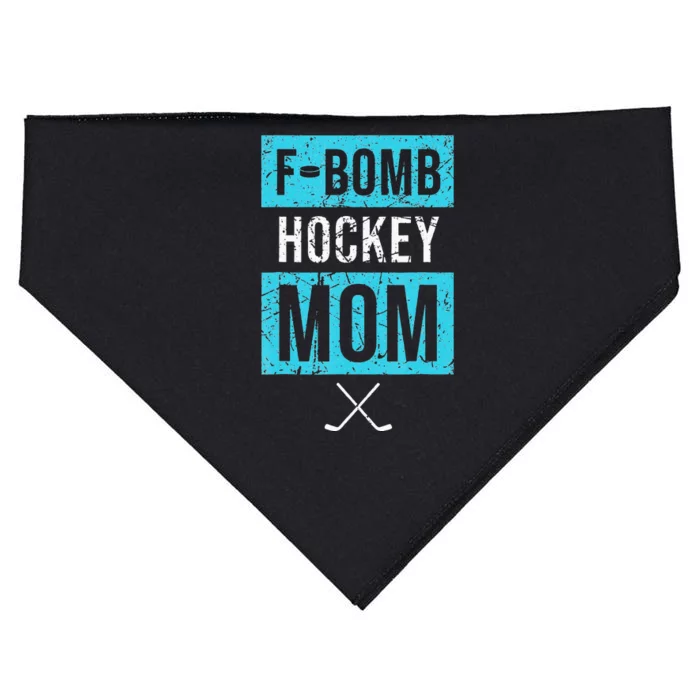 F Bomb Hockey Mom FBomb Funny Ice Hockey Mom Mother USA-Made Doggie Bandana