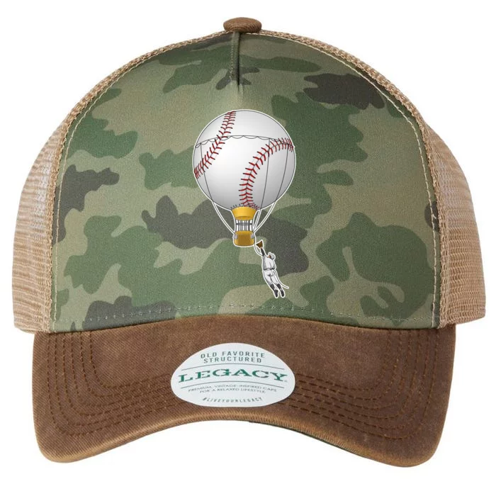 Funny Baseball Hot Air Balloon Baseball Catcher Legacy Tie Dye Trucker Hat