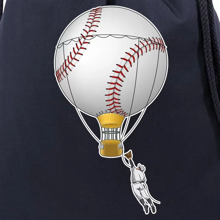 Funny Baseball Hot Air Balloon Baseball Catcher Drawstring Bag