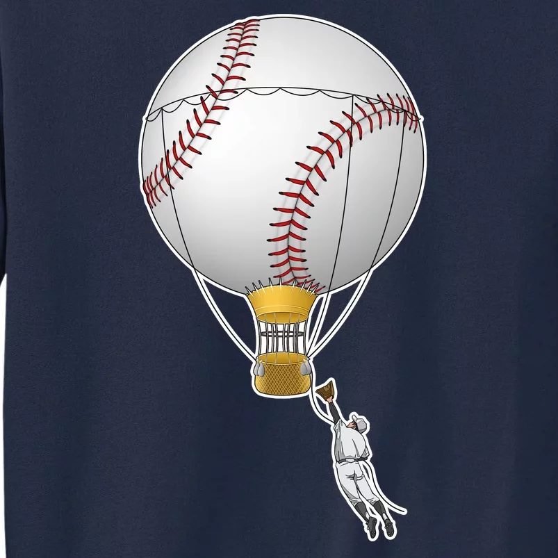 Funny Baseball Hot Air Balloon Baseball Catcher Tall Sweatshirt