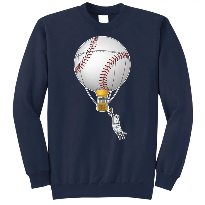 Funny Baseball Hot Air Balloon Baseball Catcher Tall Sweatshirt