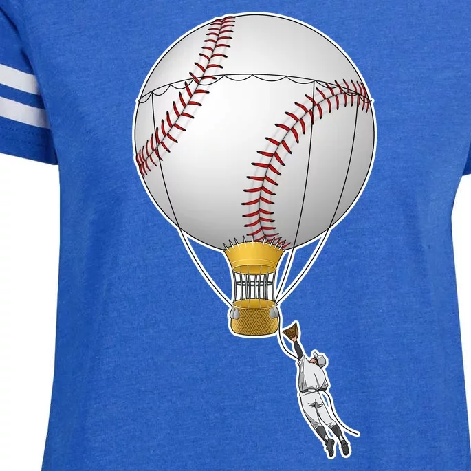 Funny Baseball Hot Air Balloon Baseball Catcher Enza Ladies Jersey Football T-Shirt