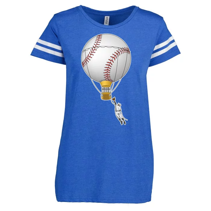 Funny Baseball Hot Air Balloon Baseball Catcher Enza Ladies Jersey Football T-Shirt