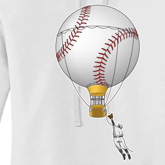 Funny Baseball Hot Air Balloon Baseball Catcher Women's Pullover Hoodie