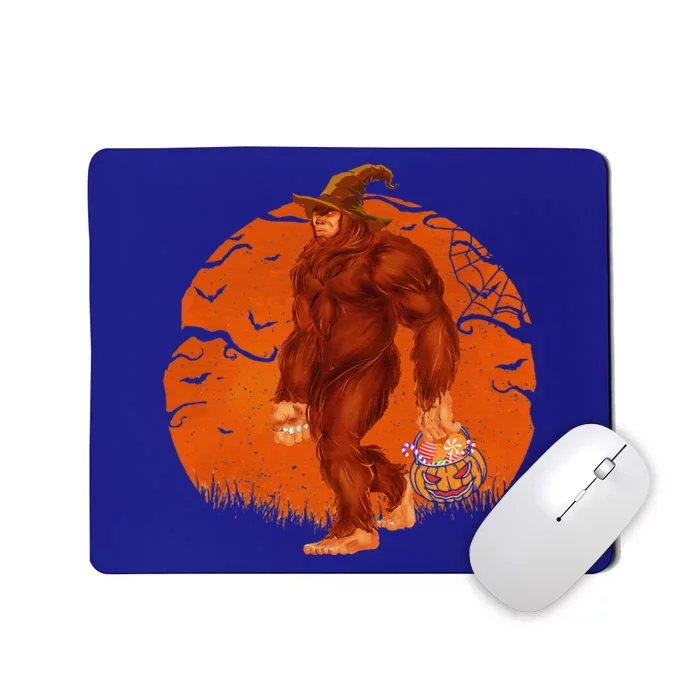 Funny Bigfoot Halloween Trick Or Treat Pumpkin Graphic Mousepad