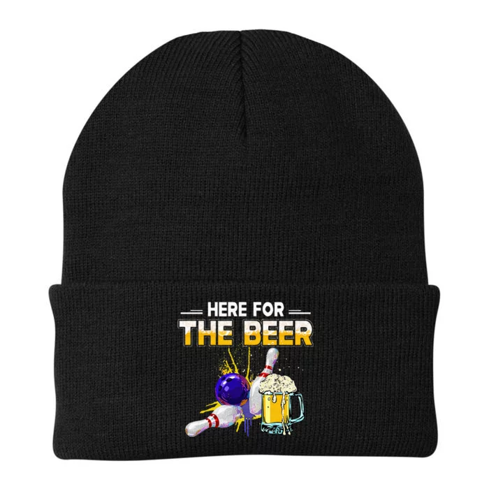 Funny Bowling Hobby Here For The Beer Drinking Novelty Gifts Knit Cap Winter Beanie