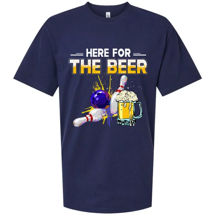 Funny Bowling Hobby Here For The Beer Drinking Novelty Gifts Sueded Cloud Jersey T-Shirt