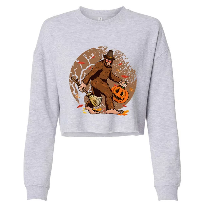 Funny Bigfoot Halloween WoGirlls Costume Cropped Pullover Crew