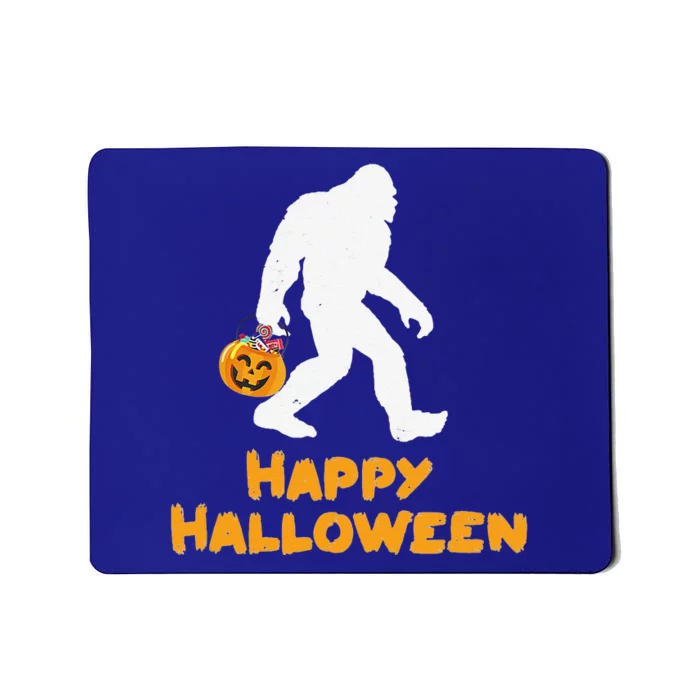 Funny Bigfoot Holding Pumpkin Family Happy Halloween Costume Mousepad