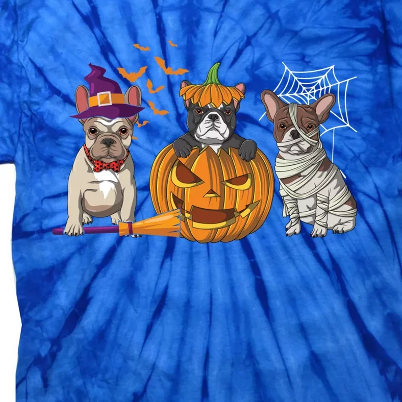 French Bulldog Halloween Witch Mummy Pumpkin Funny Dog Lover Gift Tie-Dye T-Shirt