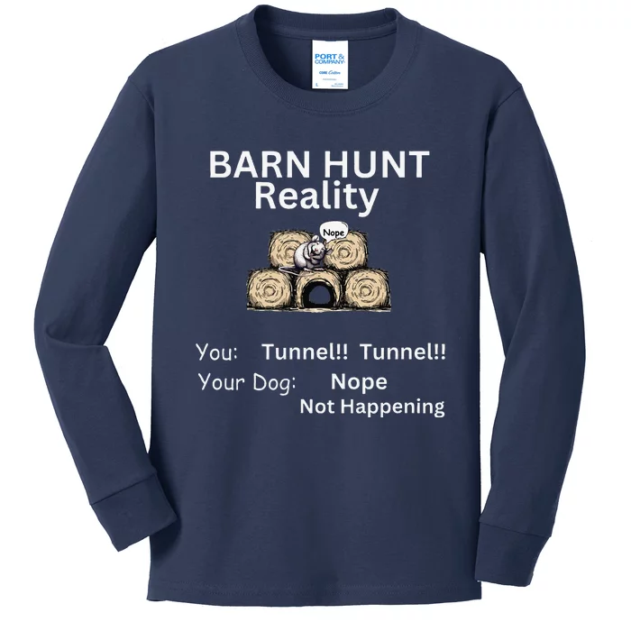 Funny Barn Hunt Tunnel Reality Not Happening With Cute Rat Kids Long Sleeve Shirt