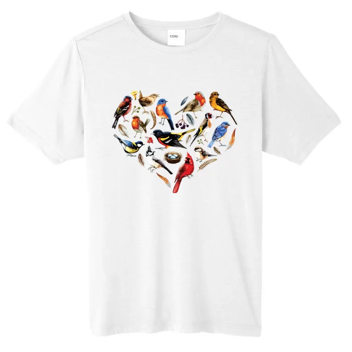 Forest Bird Heart Watching Cardinal Goldfinch Wren Chickadee ChromaSoft Performance T-Shirt