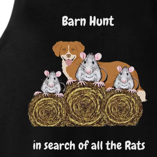 Funny Barn Hunt In Search Of Rats With A Ns Toller Dog Ladies Tri-Blend Wicking Tank