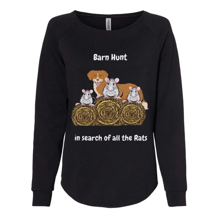 Funny Barn Hunt In Search Of Rats With A Ns Toller Dog Womens California Wash Sweatshirt