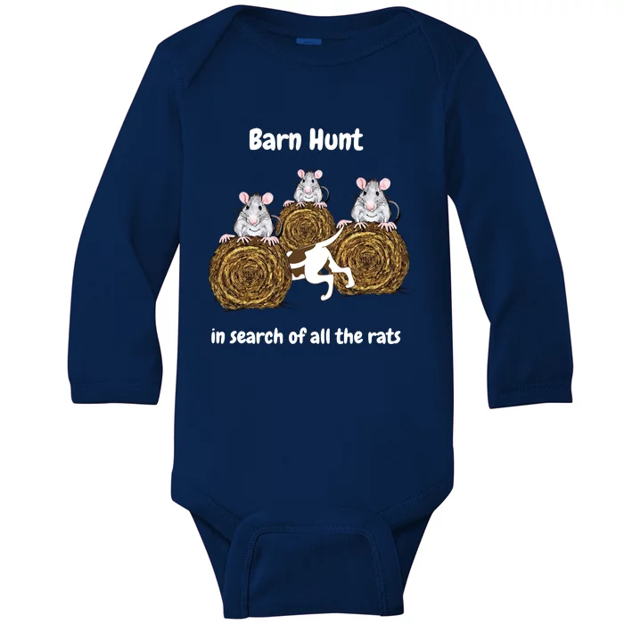 Funny Barn Hunt In Search Of All The Rats Baby Long Sleeve Bodysuit