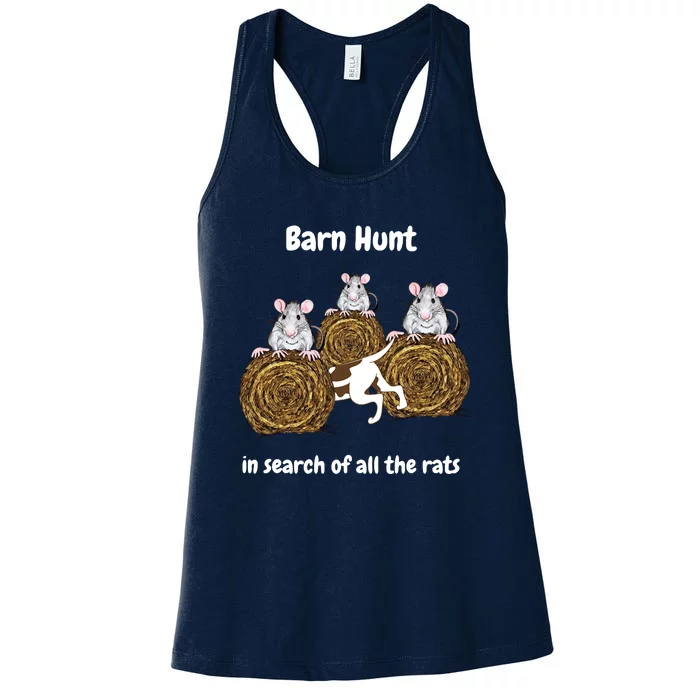 Funny Barn Hunt In Search Of All The Rats Women's Racerback Tank