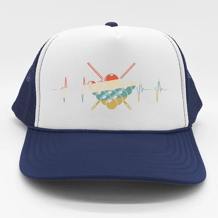 Fivepin Billiards Heartbeat Retro Ecg Ekg Gift Trucker Hat