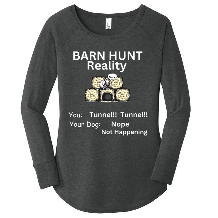 Funny Barn Hunt Tunnel Reality Not Happening With Cute Rat Women's Perfect Tri Tunic Long Sleeve Shirt