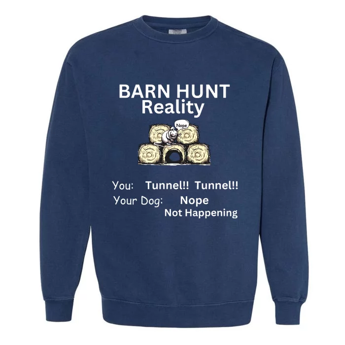 Funny Barn Hunt Tunnel Reality Not Happening With Cute Rat Garment-Dyed Sweatshirt