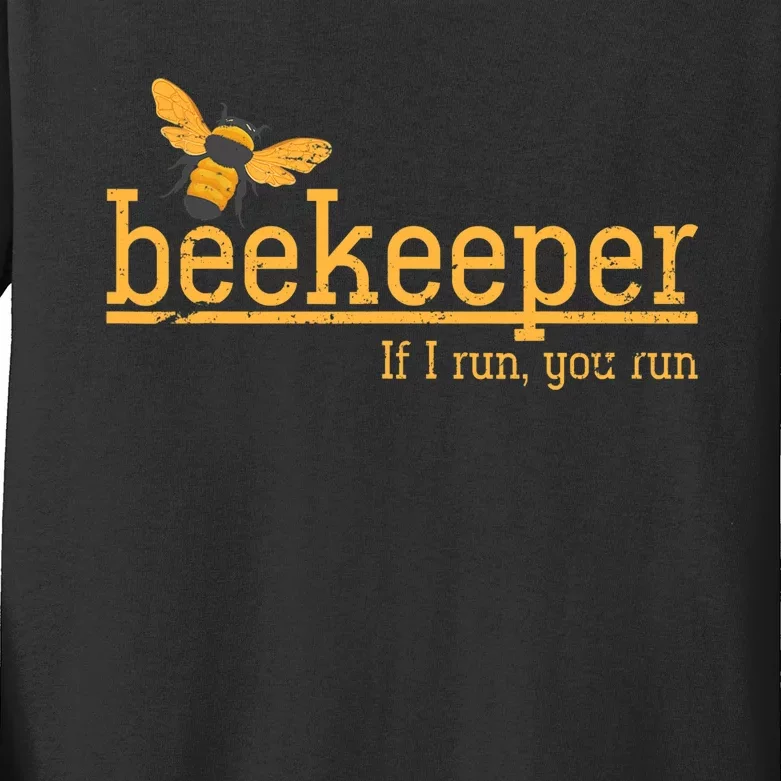 Funny Bee Hive Honey Lover Gift Beekeeper Kids Long Sleeve Shirt