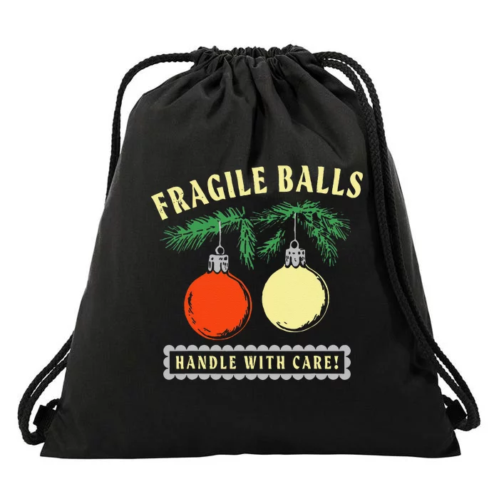 Fragile Balls Handle With Care Funny Drawstring Bag