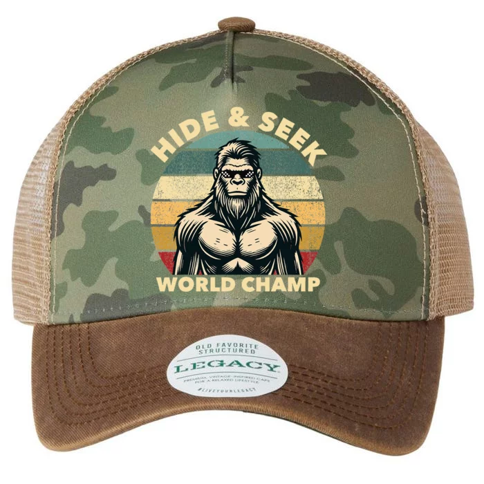 Funny Bigfoot Hide And Seek World Champion Sasquatch Legacy Tie Dye Trucker Hat