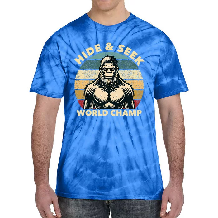 Funny Bigfoot Hide And Seek World Champion Sasquatch Tie-Dye T-Shirt