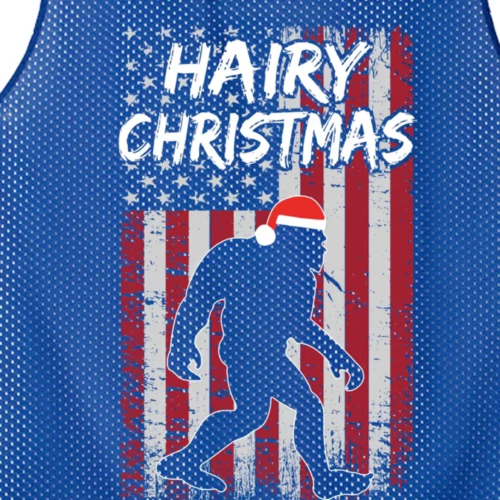 Funny Bigfoot Hairy Christmas Usa American Flag Patriotic Gift Mesh Reversible Basketball Jersey Tank