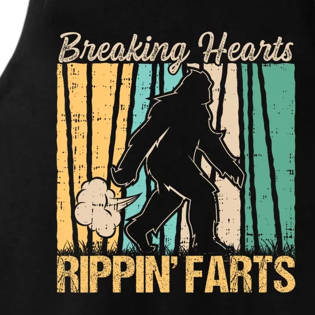 Funny Breaking Hearts Ripping Farts Sasquatch Bigfoot Ladies Tri-Blend Wicking Tank