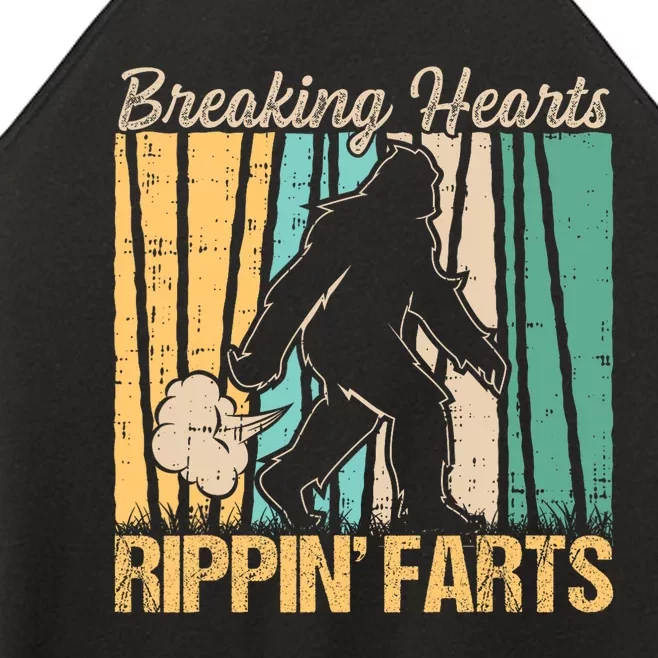 Funny Breaking Hearts Ripping Farts Sasquatch Bigfoot Women’s Perfect Tri Rocker Tank