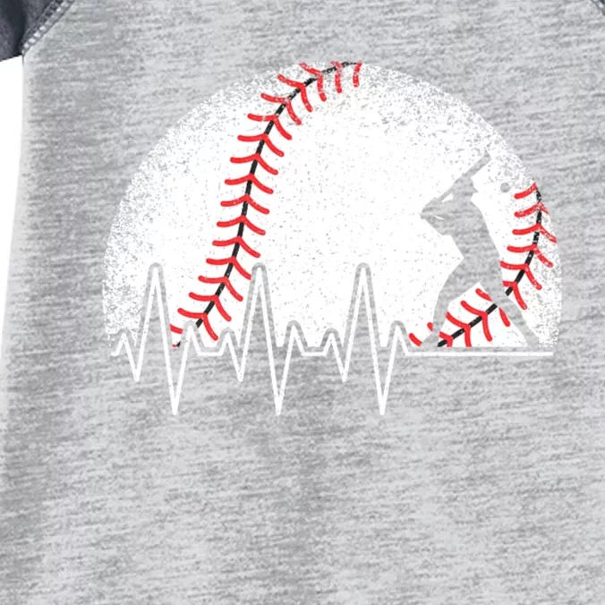 Funny Baseball Heartbeat Baseball Player Infant Baby Jersey Bodysuit