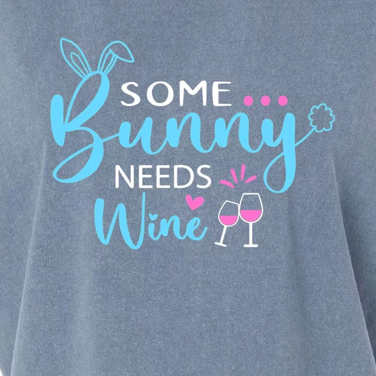 Funny Bunny Happy Easter Day Some Bunny Needs Wine Meaningful Gift Garment-Dyed Women's Muscle Tee