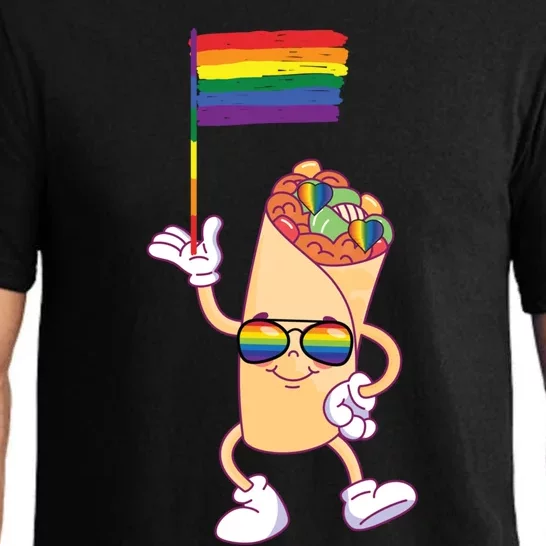 Funny Burrito Holding Lgbt Flag Rainbow Pride Month Great Gift Pajama Set