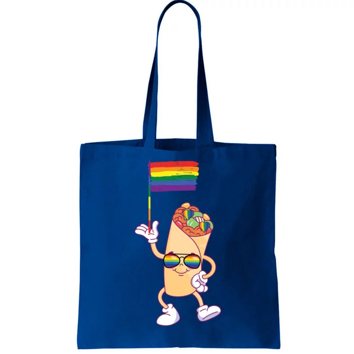 Funny Burrito Holding Lgbt Flag Rainbow Pride Month Great Gift Tote Bag