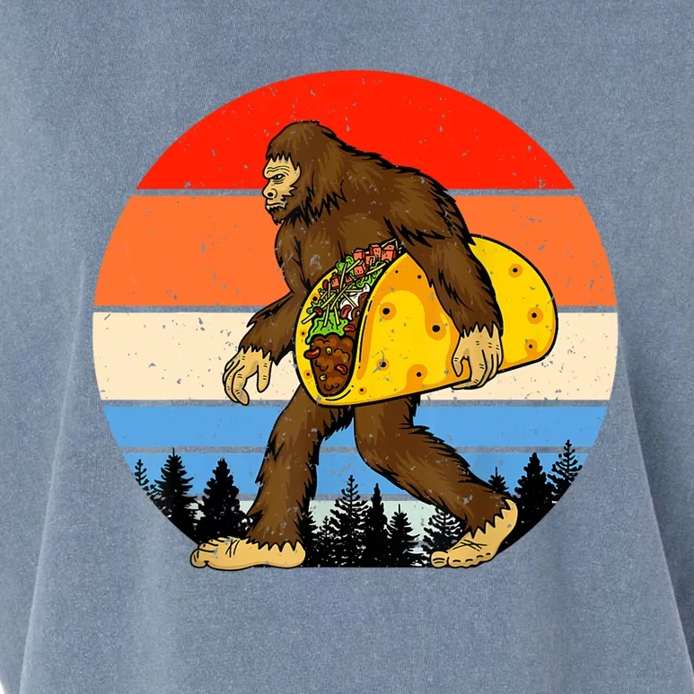 Funny Bigfoot Holding A Taco Gift Funny Taco Gift Garment-Dyed Women's Muscle Tee