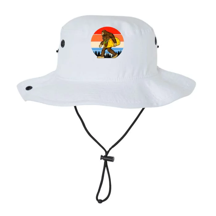 Funny Bigfoot Holding A Taco Gift Funny Taco Gift Legacy Cool Fit Booney Bucket Hat