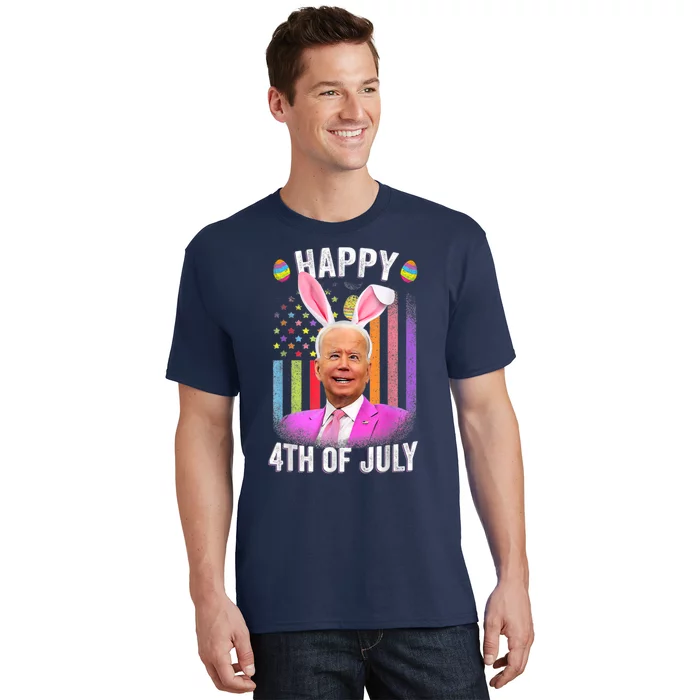 Funny Biden Happy 4th Of July Confused Easter Biden Bunny T-Shirt