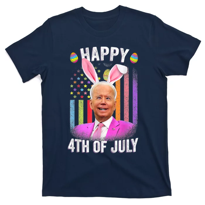 Funny Biden Happy 4th Of July Confused Easter Biden Bunny T-Shirt