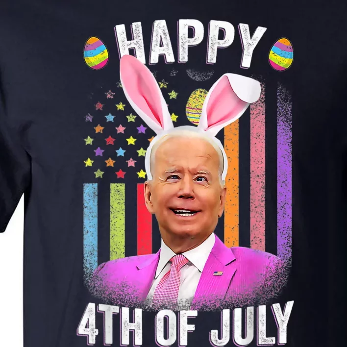 Funny Biden Happy 4th Of July Confused Easter Biden Bunny Tall T-Shirt