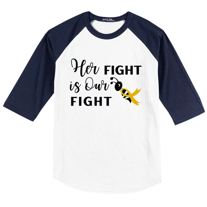 Funny Bee Her Fight Is Our Fight Baseball Sleeve Shirt