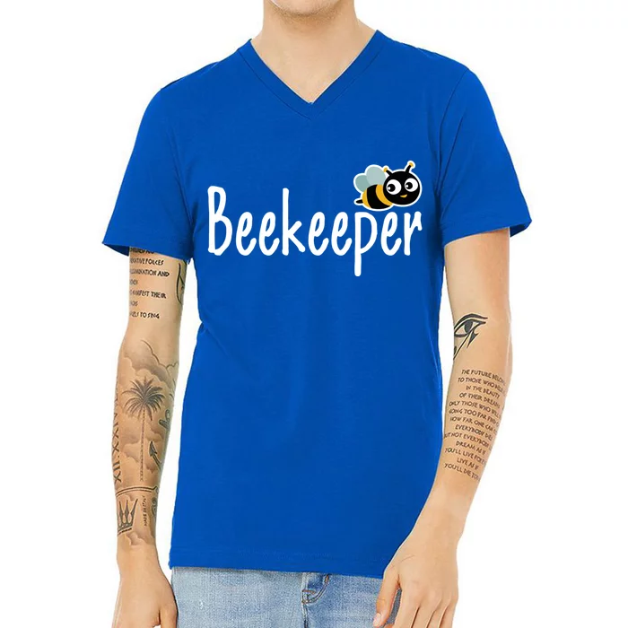 Funny Beekeeper Humor Honey Bee Family Lover Mom Proud Gift V-Neck T-Shirt